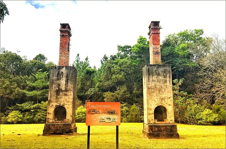 Historic free-standing double backed Danbulla Chimneys on Atherton Tablelands